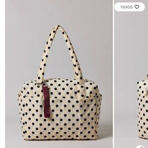 Cream + Black polka dot SCCO Baggu NWT
